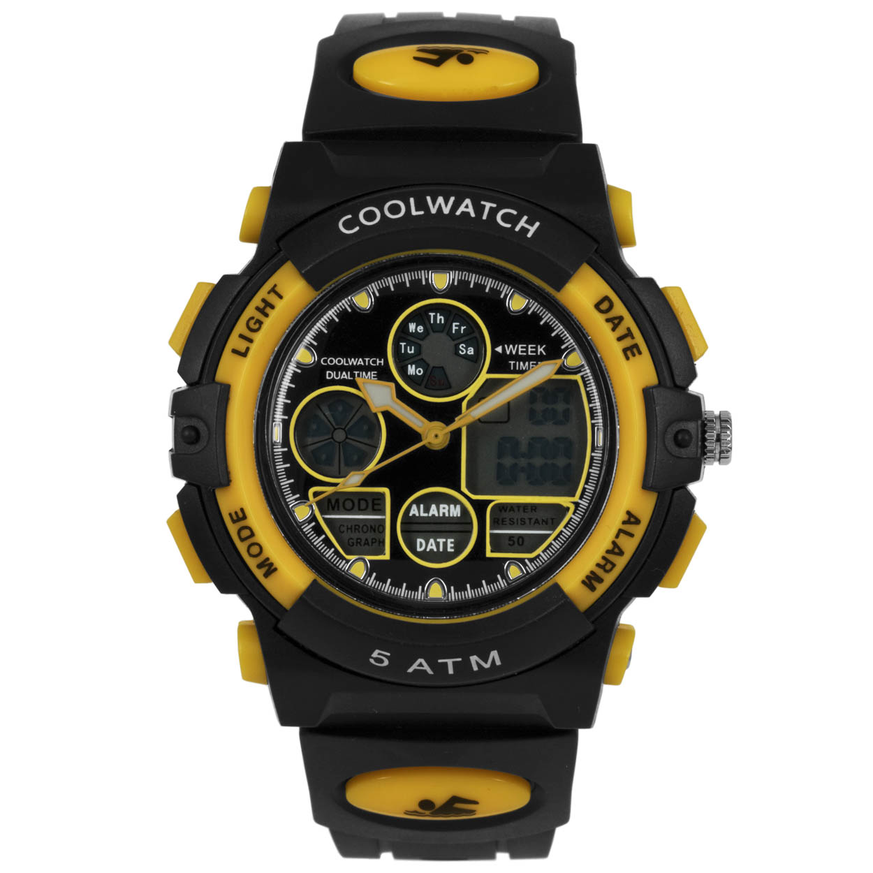 Coolwatch Horloge CW.387 Digital staal 5 ATM yellow – Excellentwebshop