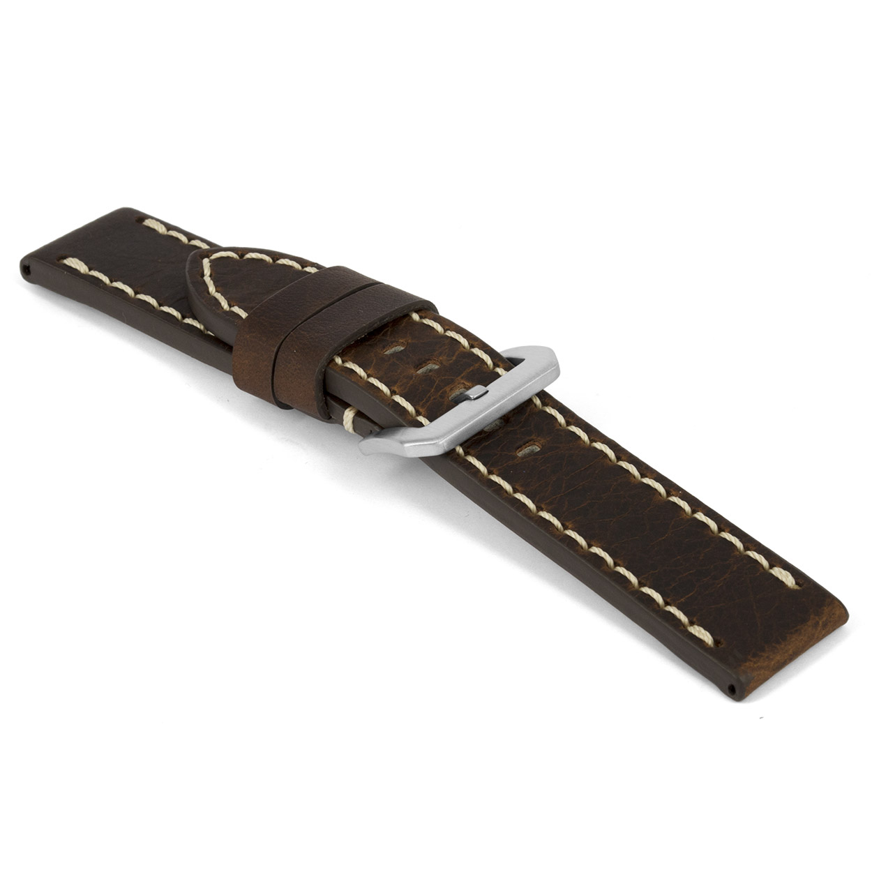 Horlogeband H354 Leder Vintage Bruin 22×22 mm – Excellentwebshop